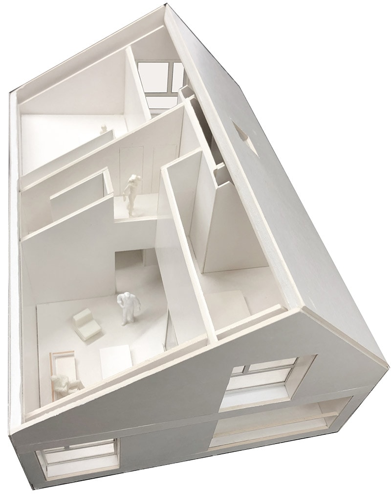 Holzmodell – Mehrfamilienhaus mit Atelier, Hünenberg